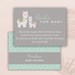 Schattigee Boho Llama baby shower boeken voor baby Informatiekaartje