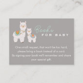 Schattigee Boho Llama baby shower boeken voor baby Informatiekaartje (Voorkant)