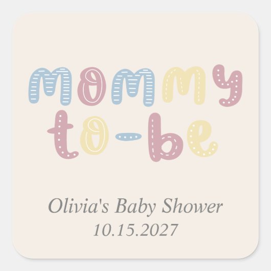 Schattigee boho mama om Baby shower te zijn Vierkante Sticker (Voorkant)