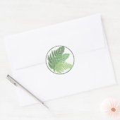 Schattigee boho Moss Green Fern Ronde Sticker (Envelop)