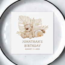 Schattigee Boho neutrale teddybeer. Verjaardagsfee