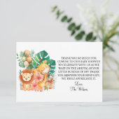 Schattigee Boho Oerwoud Dieren Baby shower Dank u Bedankkaart (Staand voorkant)