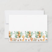 Schattigee Boho Oerwoud Dieren Baby shower Dank u Bedankkaart (Achterkant)