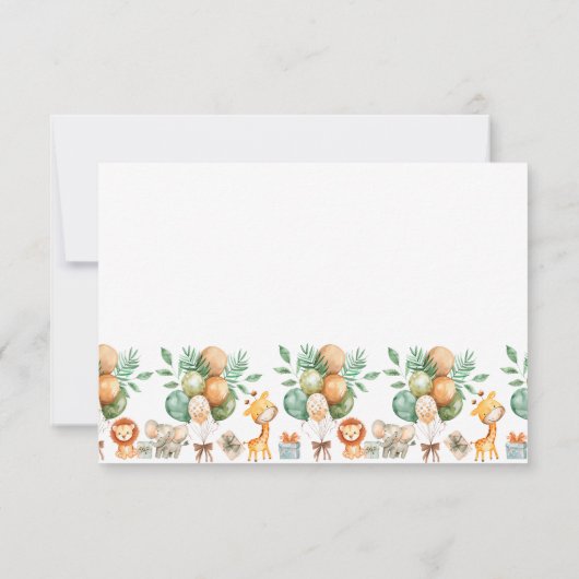 Schattigee Boho Oerwoud Dieren Baby shower Dank u Bedankkaart (Achterkant)