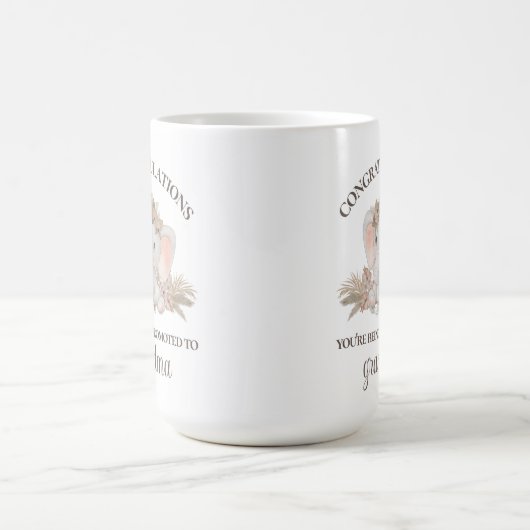 Schattigee Boho Oma Zwangerschapsaankondiging Mok (Center)