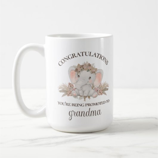 Schattigee Boho Oma Zwangerschapsaankondiging Mok (Links)