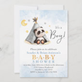Schattigee Boho Panda in Tent Baby shower Kaart (Voorkant)