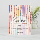 Schattigee Boho Pastel Crayon Verjaardag Dank u ka Bedankkaart (Staand voorkant)