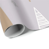 Schattigee Boho Pastel Kerstboom Bos Feestdagen Cadeaupapier (Rol Hoek)