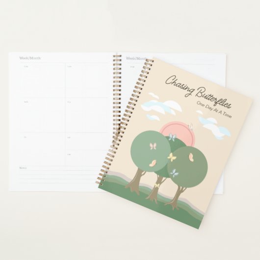 Schattigee Boho pastelvlinder Planner (Display)