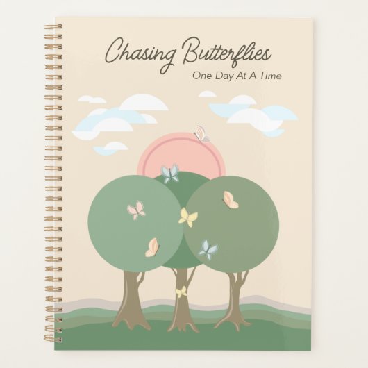 Schattigee Boho pastelvlinder Planner (Voorkant)