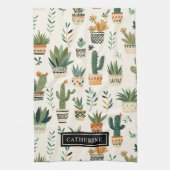 Schattigee Boho Potted Planten Plant Lover Keuken Theedoek (Verticaal)