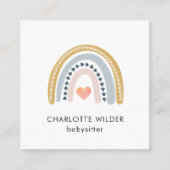 Schattigee Boho Rainbow Babysitter Visitekaartje (Voorkant)