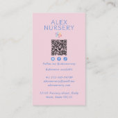 Schattigee Boho Rainbow Cloud Waterverf Babysitter Visitekaartje (Achterkant)