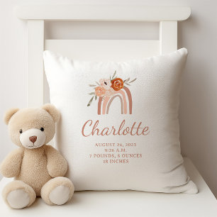 Schattigee Boho Rainbow   Geboortestatistieken van Kussen