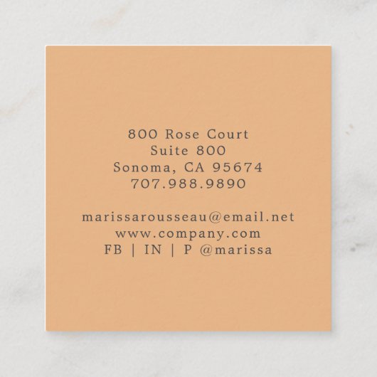 Schattigee Boho Rainbow kinderopvang Vierkante Visitekaartje (Achterkant)