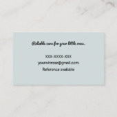 Schattigee Boho Rainbow Pastel Heart Babysitter Visitekaartje (Achterkant)