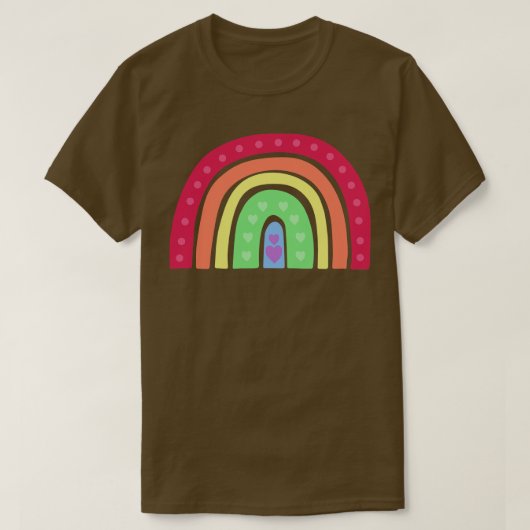 Schattigee Boho Rainbow Queer Pride T-shirt (Design voorkant)