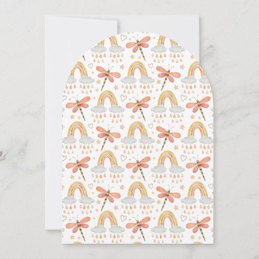 Schattigee Boho Rainbow Raindrops Arch Baby shower Kaart (Achterkant)
