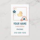 Schattigee Boho Rainbow Rubber Duckie Babysitter Visitekaartje (Voorkant)