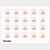 Schattigee Boho Regenboog Blush Peach Verjaardag Ronde Sticker (Vel)