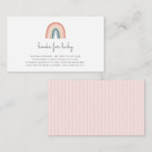 Schattigee Boho Regenboog Boeken voor Baby shower Notitiekaartje (Voorkant / Achterkant)