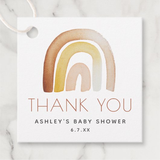 Schattigee Boho regenboog dank u Baby shower Bedankjes Labels (Voorkant)