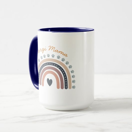 Schattigee Boho regenboog met Mok van de hond (Voorkant links)