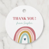 Schattigee Boho regenboog roze Verjaardag Bedankjes Labels (Voorkant)