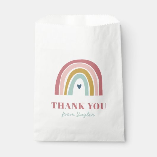 Schattigee Boho regenboog roze Verjaardag Bedankzakje (Voorkant)
