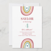 Schattigee Boho regenboog roze Verjaardag Kaart (Voorkant)