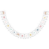 Schattigee Boho regenboog roze Verjaardag Vlaggetjes (Alle)