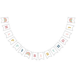 Schattigee Boho regenboog roze Verjaardag Vlaggetjes