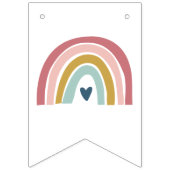 Schattigee Boho regenboog roze Verjaardag Vlaggetjes (Eerste vlag)