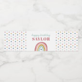 Schattigee Boho regenboog roze Verjaardag Waterfles Etiket (Enkel label)