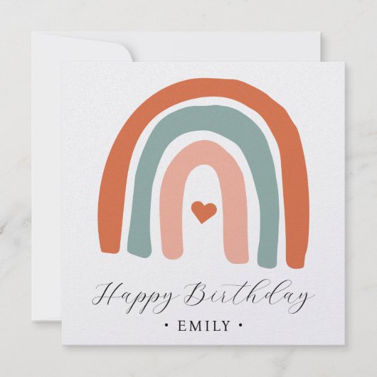 Schattigee Boho Regenboog Verjaardag Kaart (Voorkant)