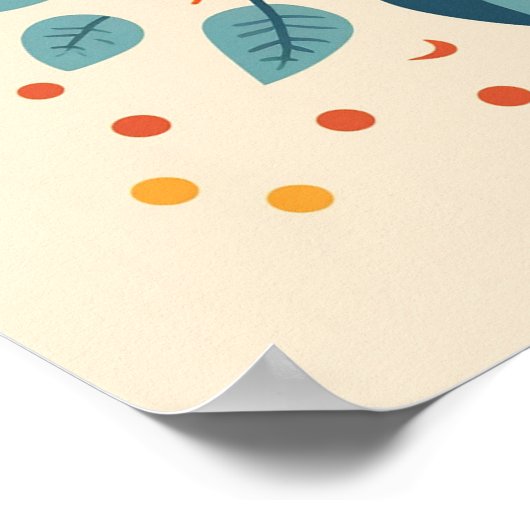 Schattigee Boho  Retro Celestial Sun Poster (Hoek)