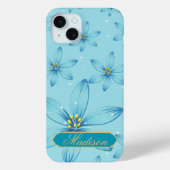 Schattigee boho retro glow Gepersonaliseerde blauw Case-Mate iPhone Case (Achterkant)