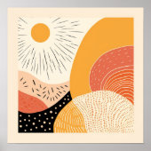 Schattigee Boho Retro Zon Over Rolling Hills Poster (Voorkant)