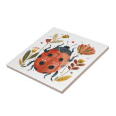 Schattigee Boho rode lieveheersbeestje Scandinavis Tegeltje (Zijkant)