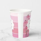 Schattigee Boho Roze Waterverf Bloemen Papieren Bekers (Rechts)