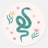 Schattigee Boho Snake & Wildflower Sticker (Voorkant)