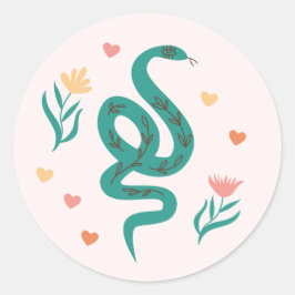 Schattigee Boho Snake & Wildflower Sticker