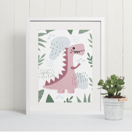 Schattigee Boho T-Rex Dinosaur Baby kamer kinderka Poster