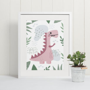Schattigee Boho T-Rex Dinosaur Baby kamer kinderka Poster