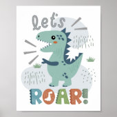 Schattigee Boho T-Rex Dinosaur Kinder kamer kinder Poster (Voorkant)