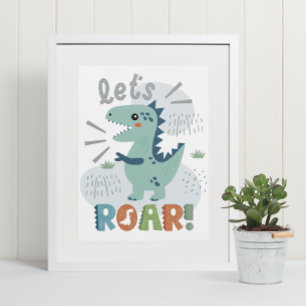 Schattigee Boho T-Rex Dinosaur Kinder kamer kinder Poster