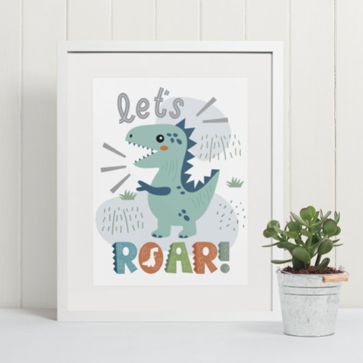 Schattigee Boho T-Rex Dinosaur Kinder kamer kinder Poster