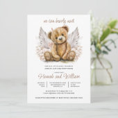 Schattigee Boho teddybeer wacht Baby shower Kaart (Staand voorkant)