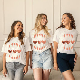 Schattigee Boho Valentijnsdag Hearts T-shirt